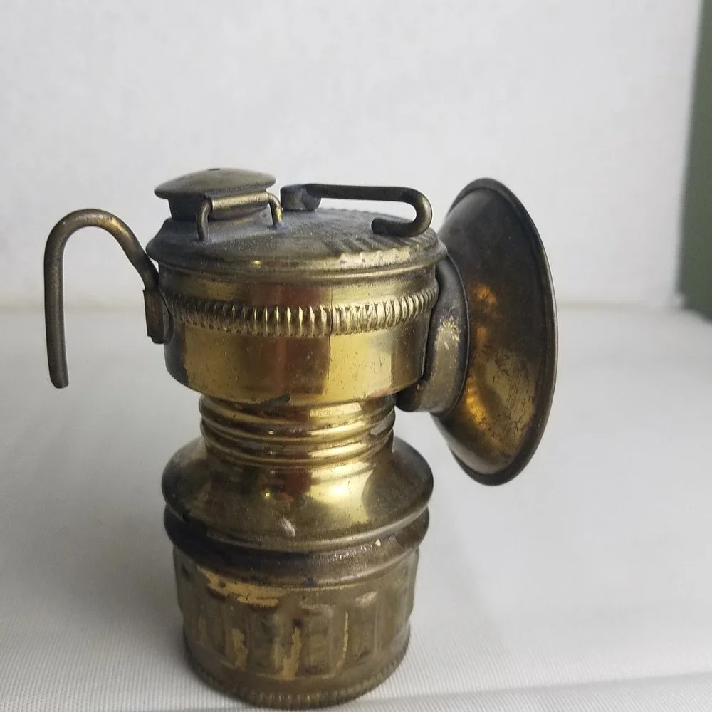 Antique Brass Miner s Lamp Oil Lantern Vintage‎ Industrial Shanklin mfg